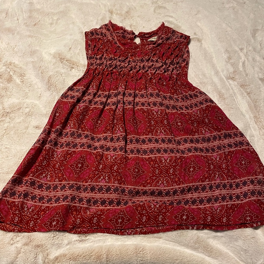 Boho rustic sleeveless top - back collar button